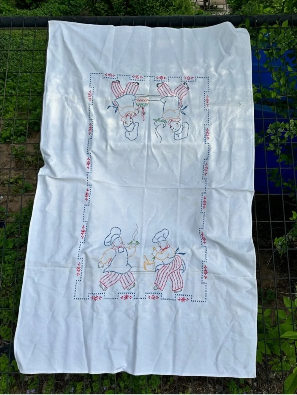 Vintage embroidered tablecloth